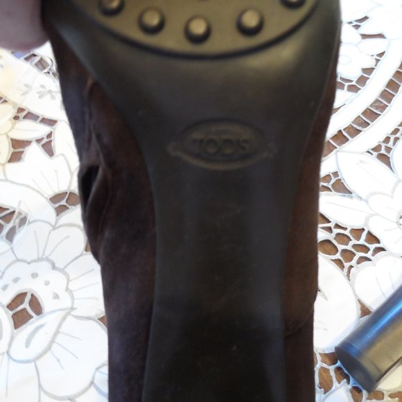 Tod's Brown Suede/Patent Leather Ankle Boot 37 - Picture 16 of 16